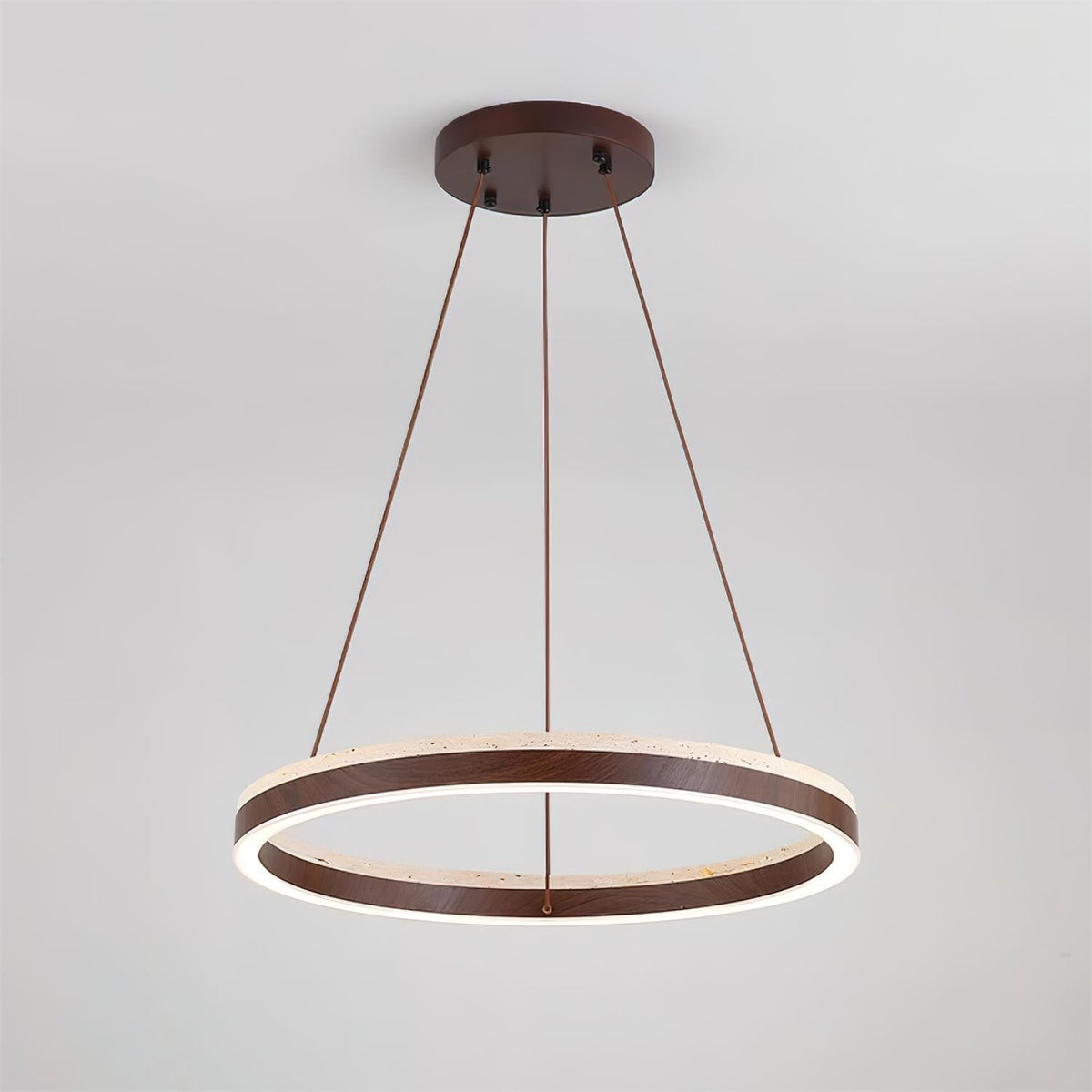 Ritta Chandelier Travertin Géométrie Anneau - Neutralighting