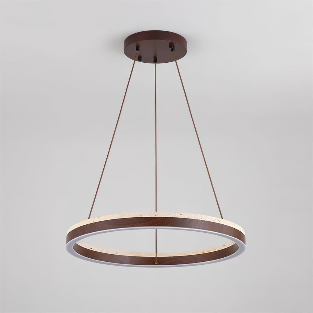Ritta Chandelier Travertin Géométrie Anneau - Neutralighting