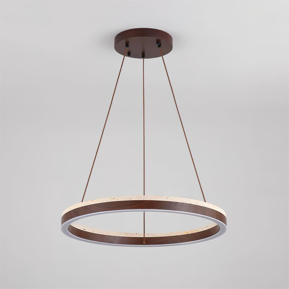Ritta Chandelier Travertin Géométrie Anneau - Neutralighting