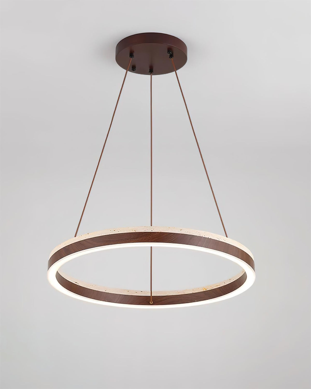 Ritta Chandelier Travertin Géométrie Anneau - Neutralighting