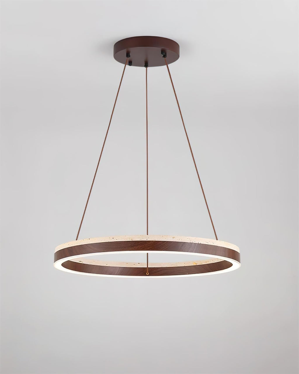 Ritta Chandelier Travertin Géométrie Anneau - Neutralighting