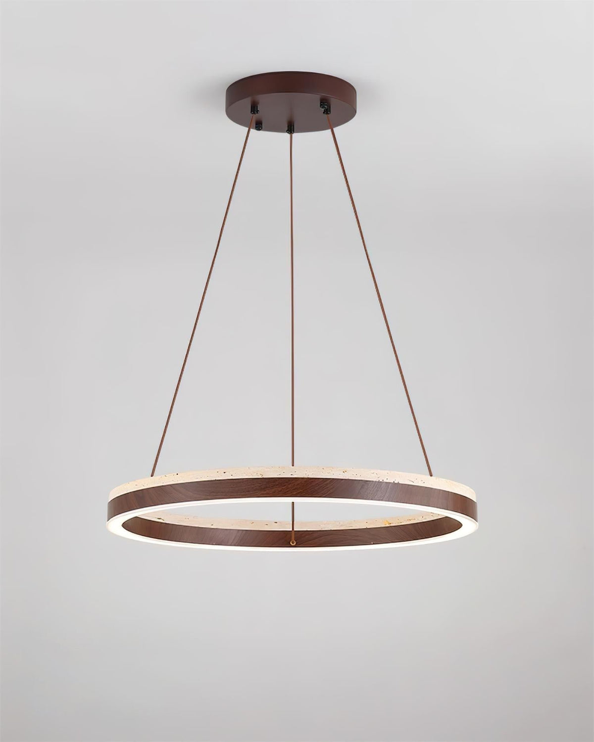 Ritta Chandelier Travertin Géométrie Anneau - Neutralighting