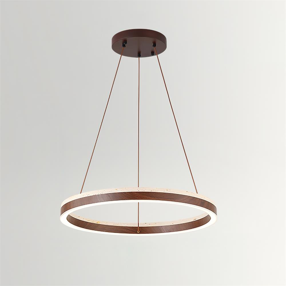 Ritta Chandelier Travertin Géométrie Anneau - Neutralighting