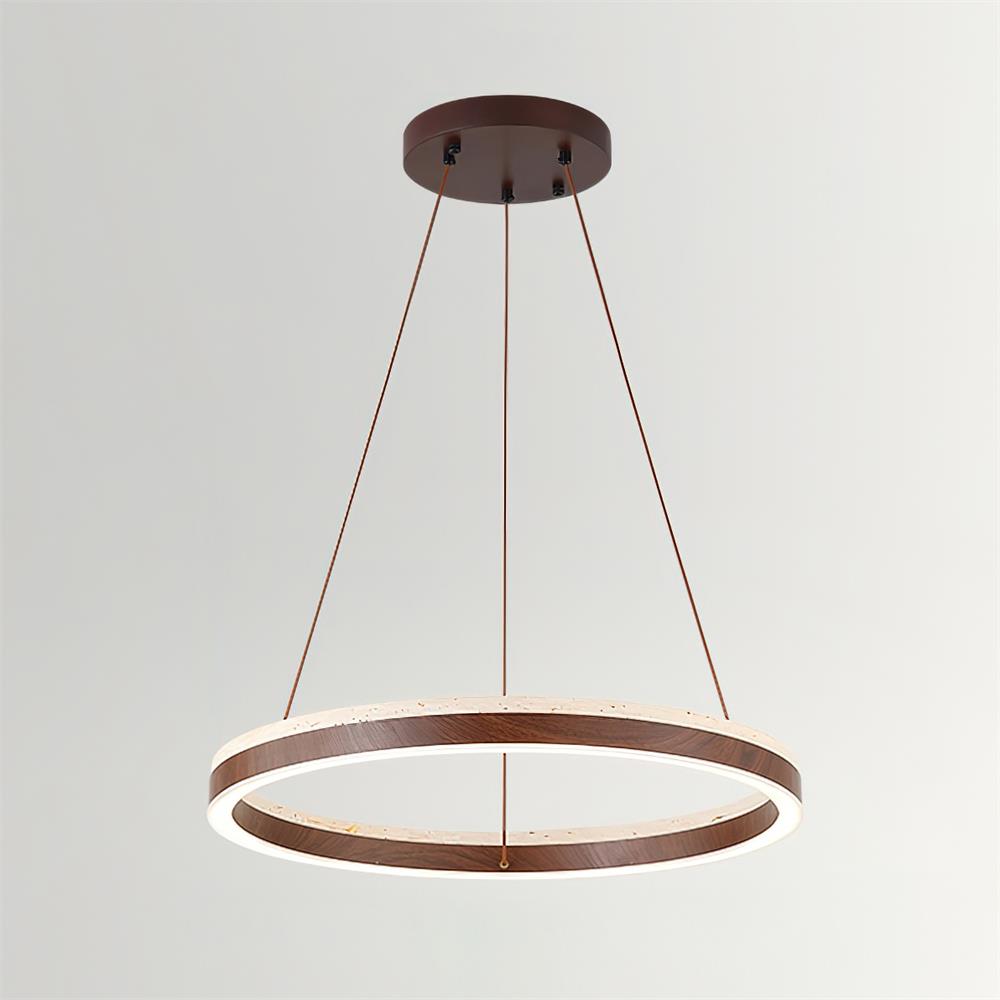 Ritta Chandelier Travertin Géométrie Anneau - Neutralighting