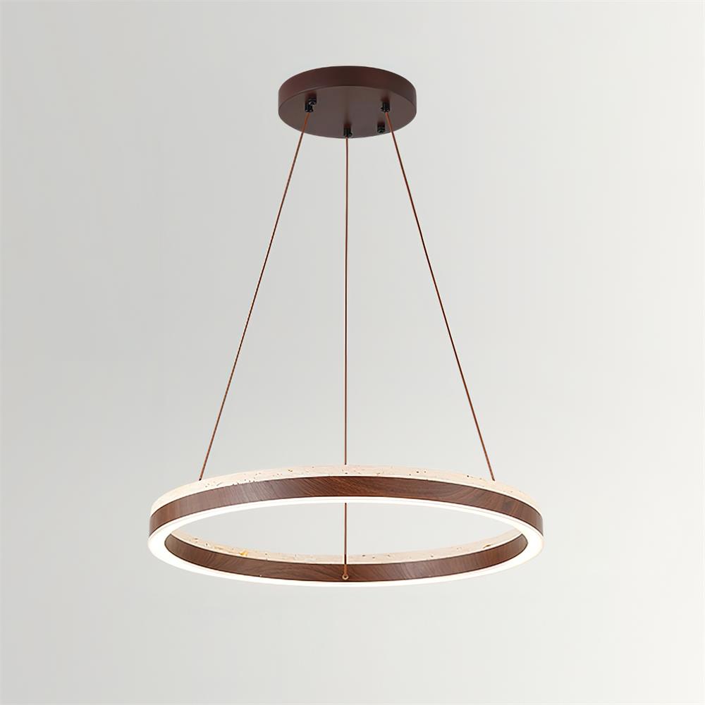 Ritta Chandelier Travertin Géométrie Anneau - Neutralighting