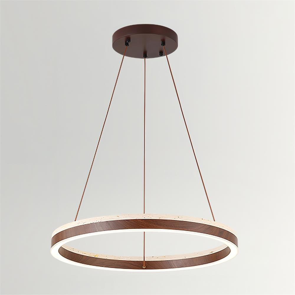 Ritta Chandelier Travertin Géométrie Anneau - Neutralighting