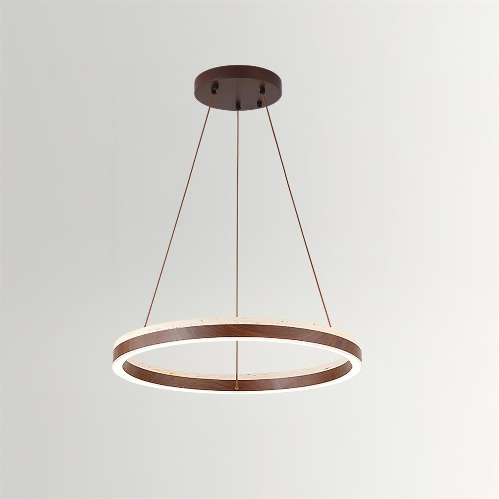 Ritta Chandelier Travertin Géométrie Anneau - Neutralighting