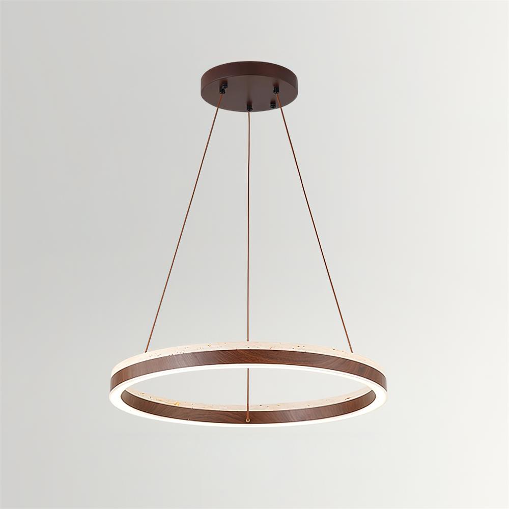 Ritta Chandelier Travertin Géométrie Anneau - Neutralighting