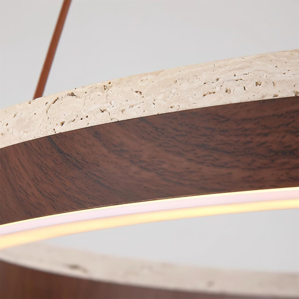 Ritta Chandelier Travertin Géométrie Anneau - Neutralighting