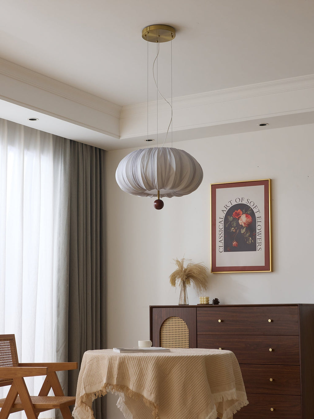 Vasilen Lampe Plafonnier Premium Art Nordic Ballon Bois Tissu - Neutralighting