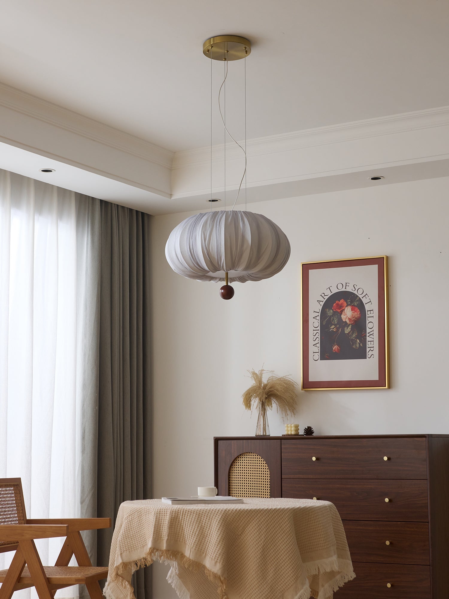 Vasilen Lampe Plafonnier Premium Art Nordic Ballon Bois Tissu - Neutralighting