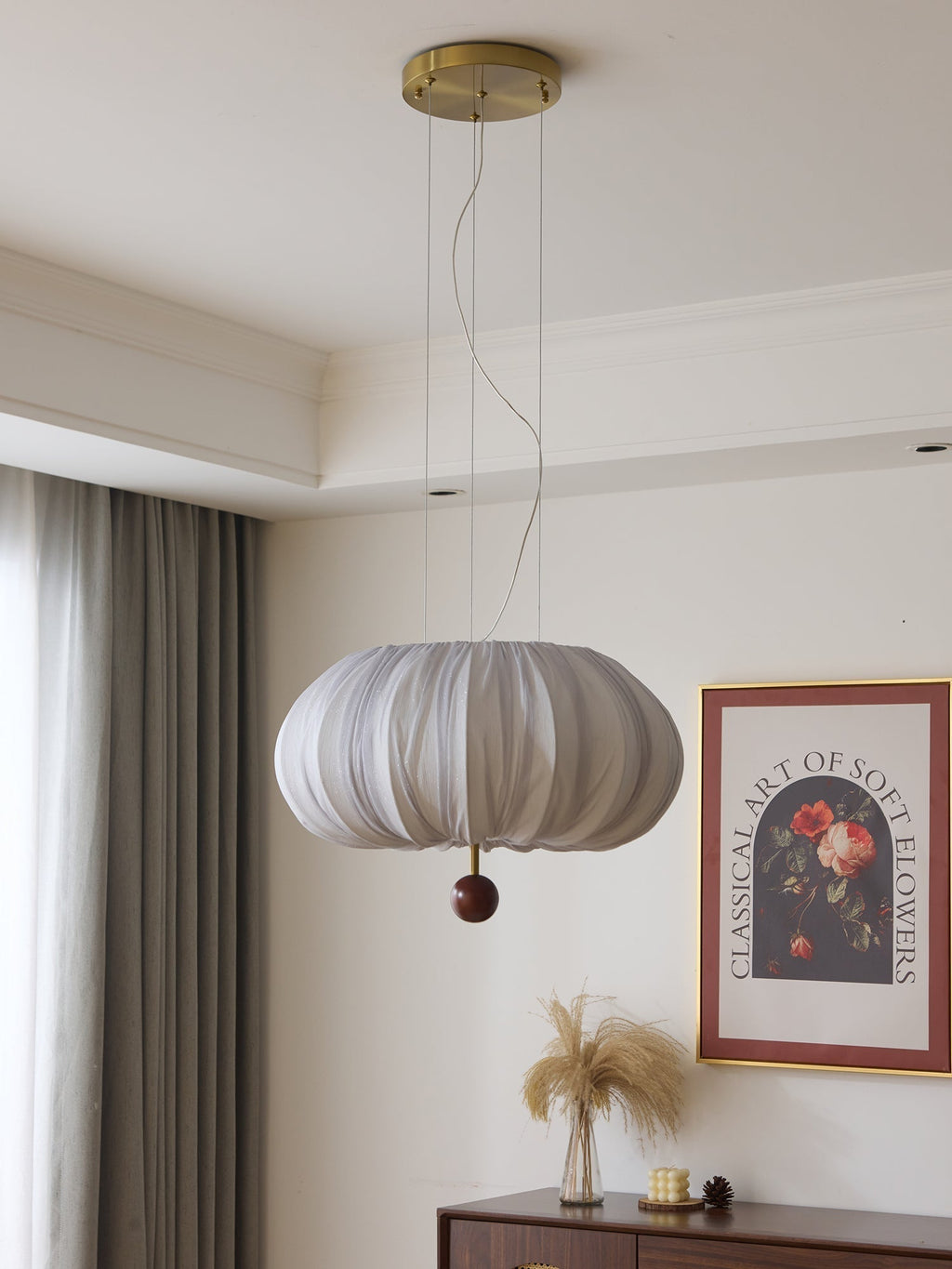 Vasilen Lampe Plafonnier Premium Art Nordic Ballon Bois Tissu - Neutralighting