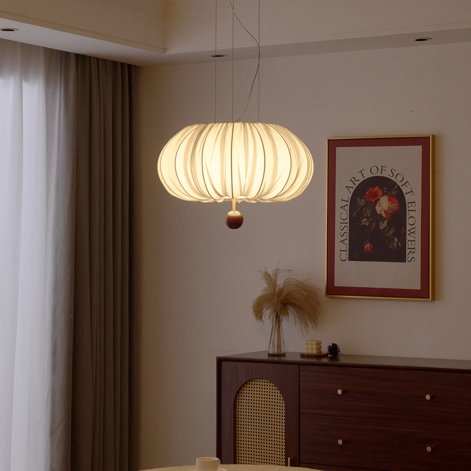 Vasilen Lampe Plafonnier Premium Art Nordic Ballon Bois Tissu - Neutralighting
