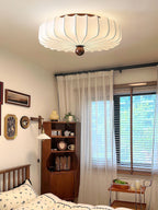 Zotala Pétale Tissu Bois Encastré Plafonnier Lumière - Neutralighting