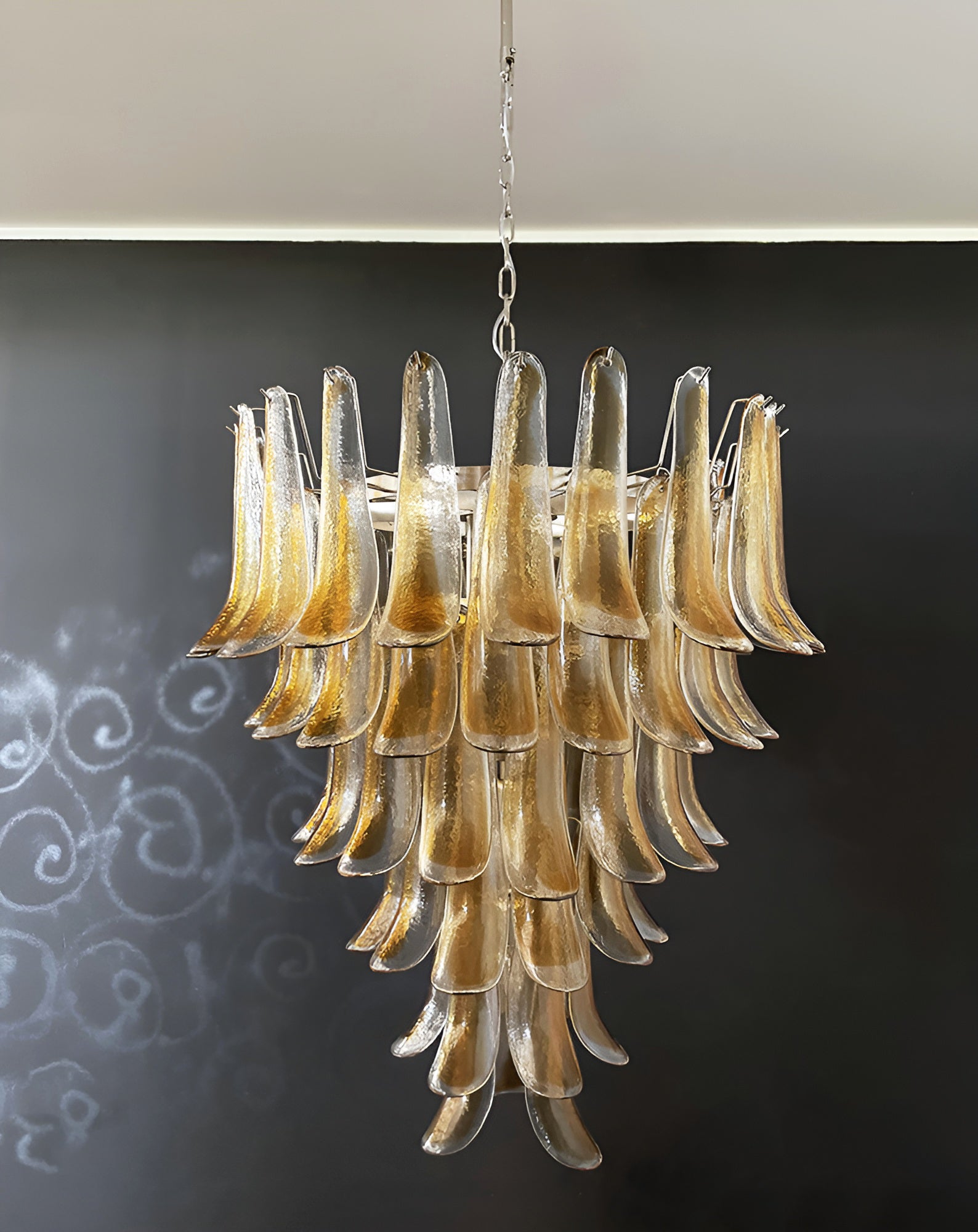 Aurora Lustre Ambre Verre Pétales Superposé Luxe - Neutralighting