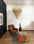 Aurora Lustre Ambre Verre Pétales Superposé Luxe - Neutralighting
