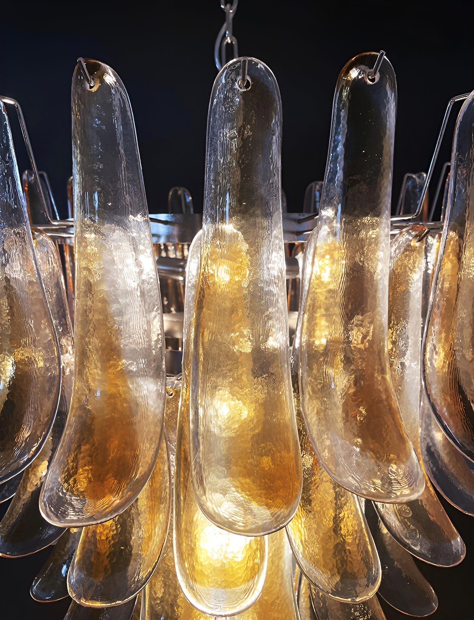 Aurora Lustre Ambre Verre Pétales Superposé Luxe - Neutralighting