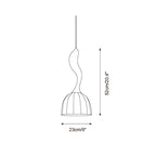 Solia Lampe Pendante Tige Courbée Tissu Bois - Neutralighting