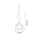 Solia Lampe Pendante Tige Courbée Tissu Bois - Neutralighting