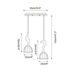 Solia Lampe Pendante Tige Courbée Tissu Bois - Neutralighting