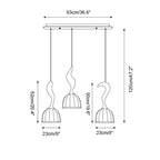 Solia Lampe Pendante Tige Courbée Tissu Bois - Neutralighting