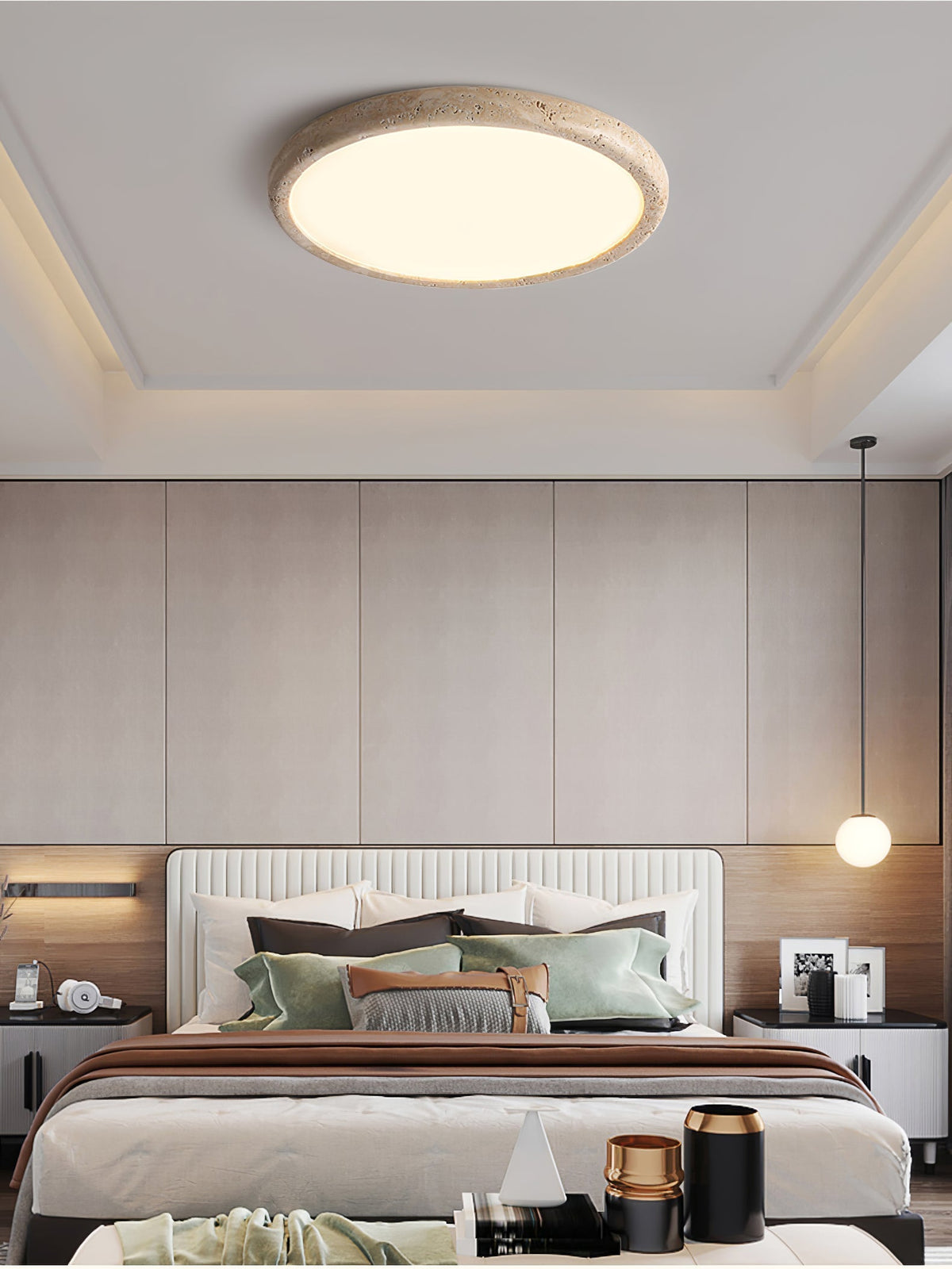 Aurrina Plafonnier Cadre Anneau en Travertin - Neutralighting