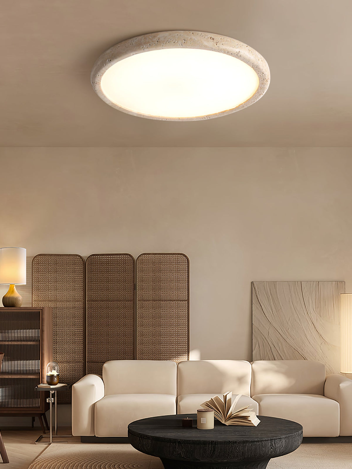 Aurrina Plafonnier Cadre Anneau en Travertin - Neutralighting