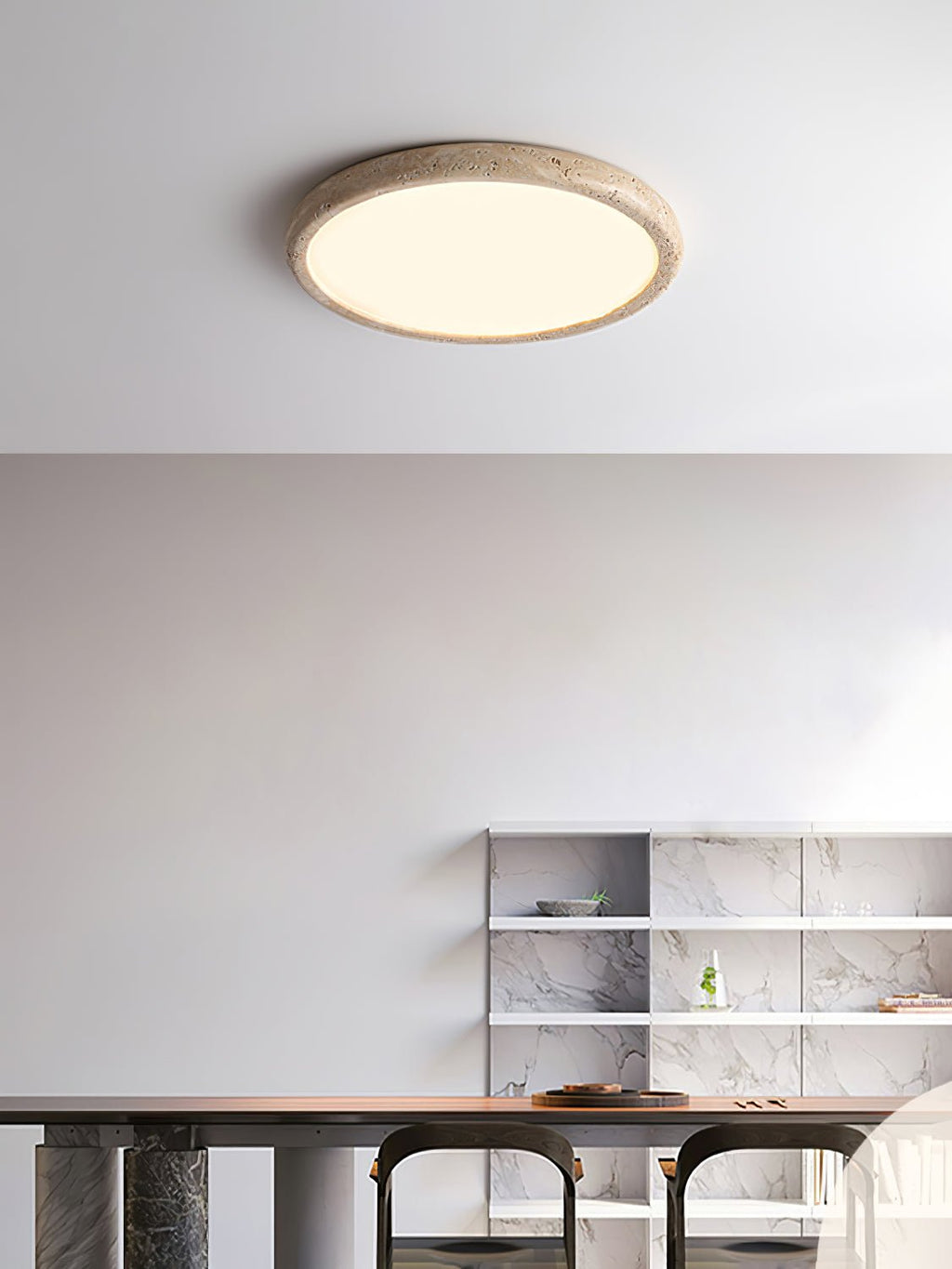 Aurrina Plafonnier Cadre Anneau en Travertin - Neutralighting