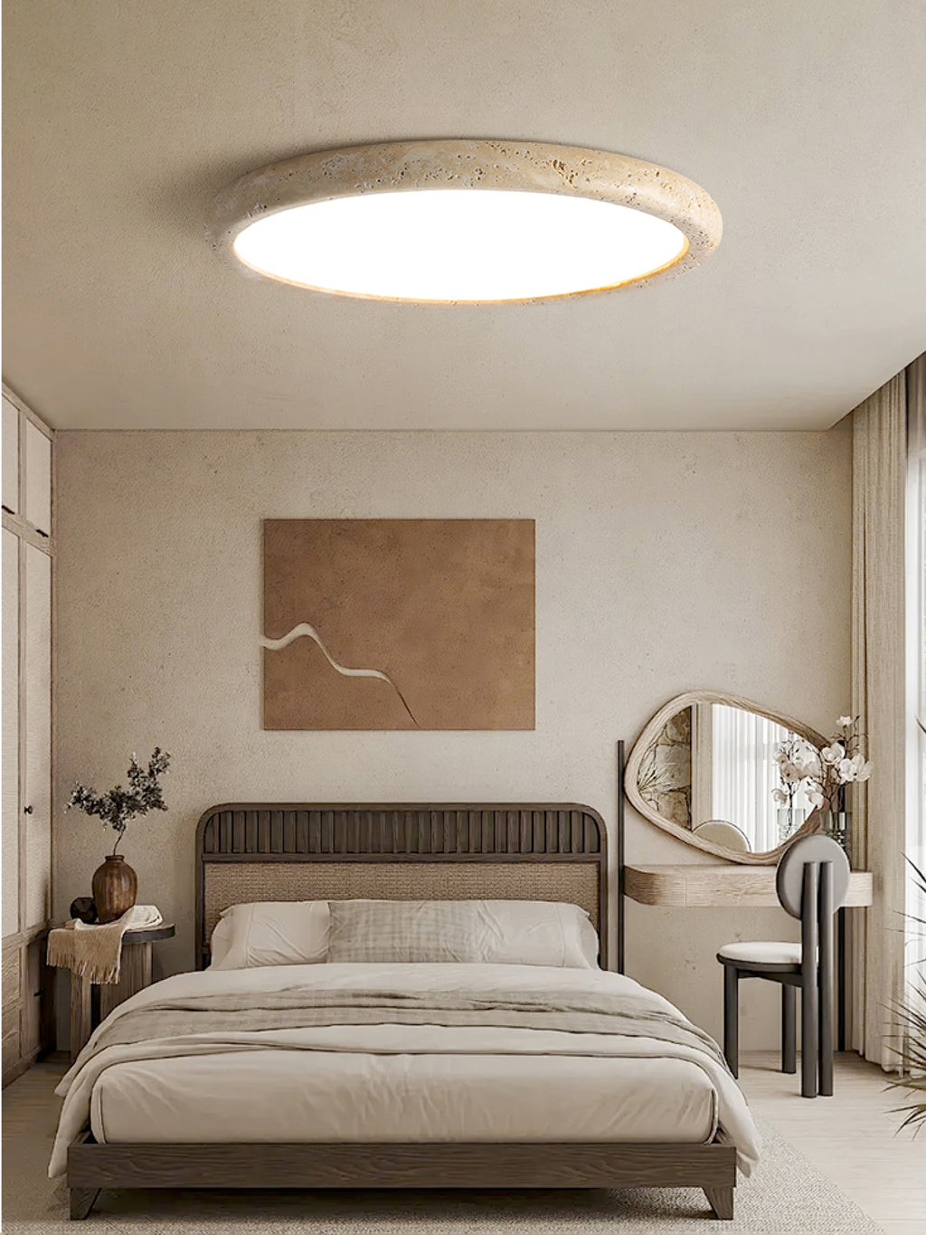 Aurrina Plafonnier Cadre Anneau en Travertin - Neutralighting