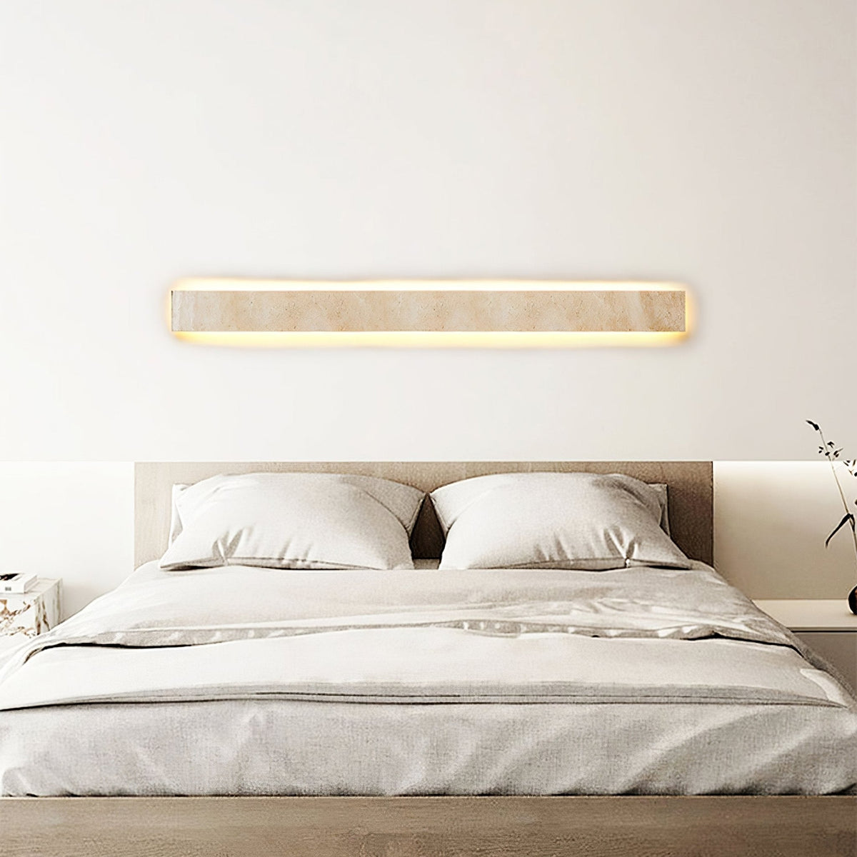 Olnorir Applique Murale Rectangulaire Mince en Travertin - Neutralighting