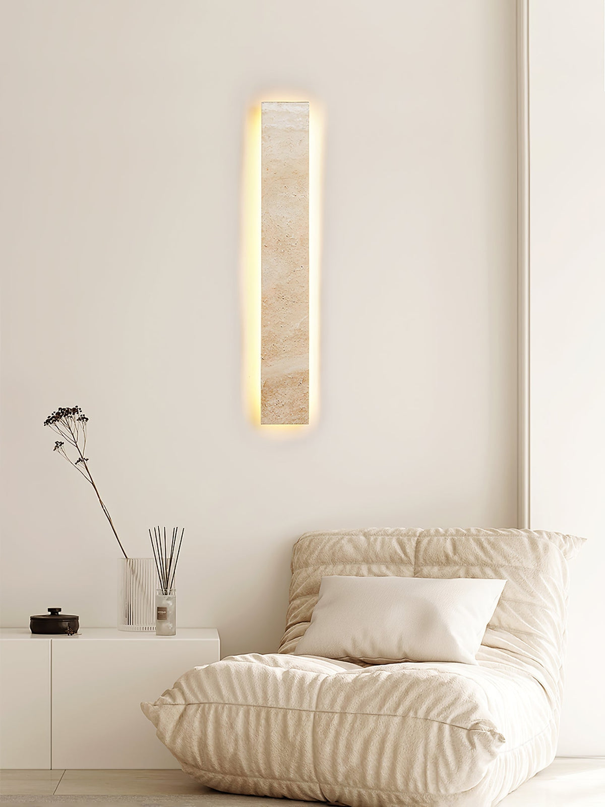 Olnorir Applique Murale Rectangulaire Mince en Travertin - Neutralighting