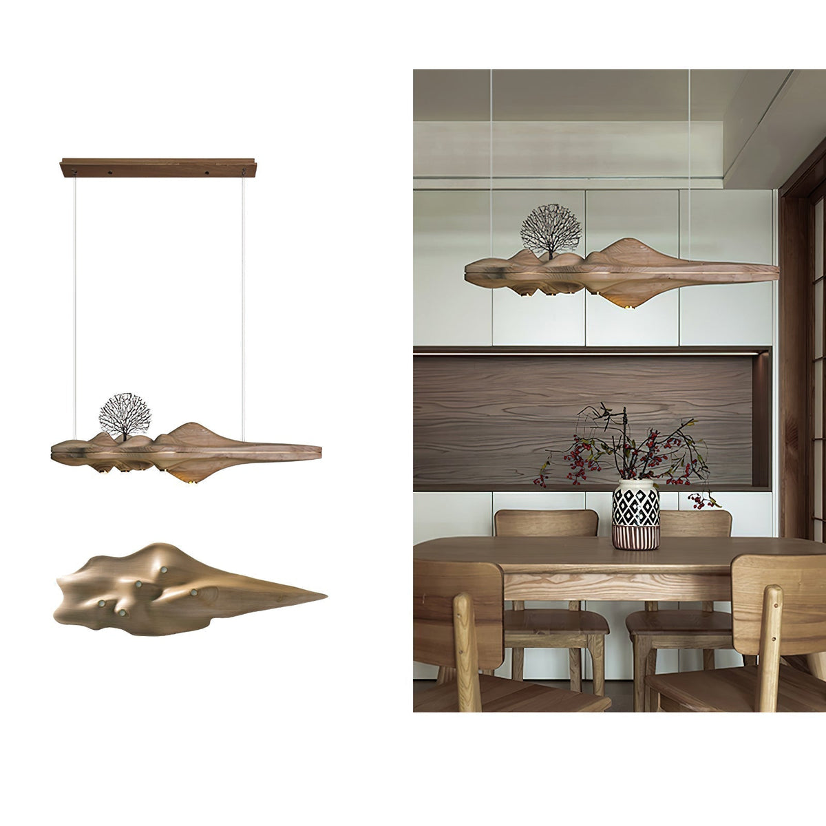Etalyra Suspension en Bois Élégance Premium - Neutralighting