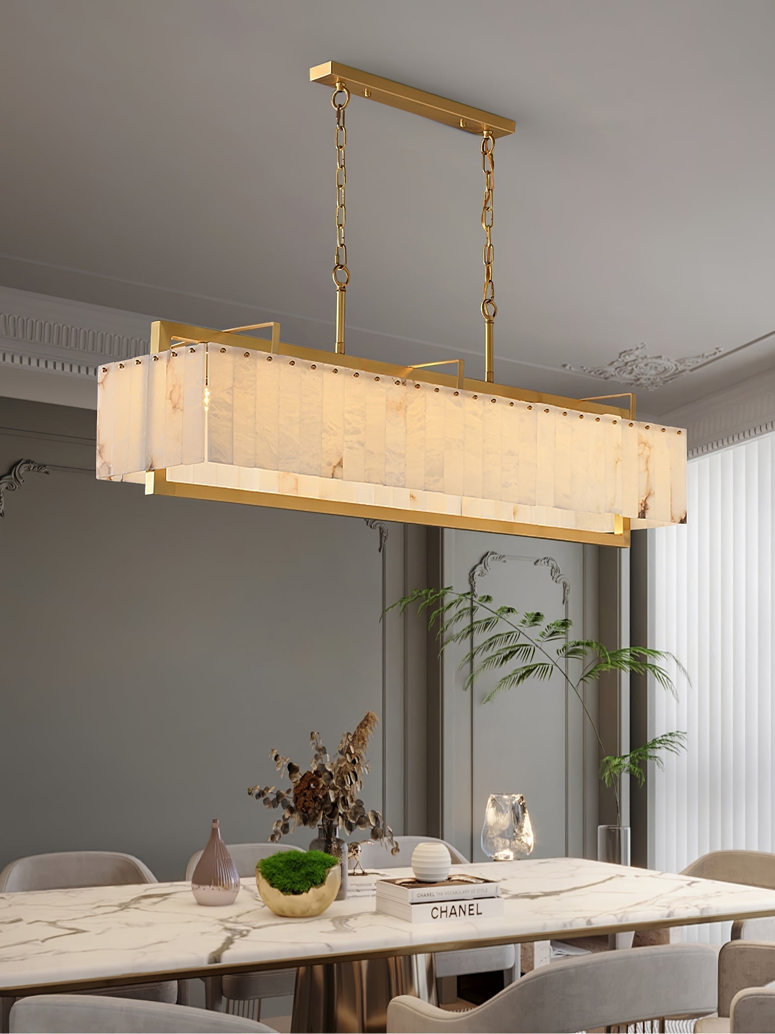 Aether Suspension Rectangulaire en Albâtre - Neutralighting