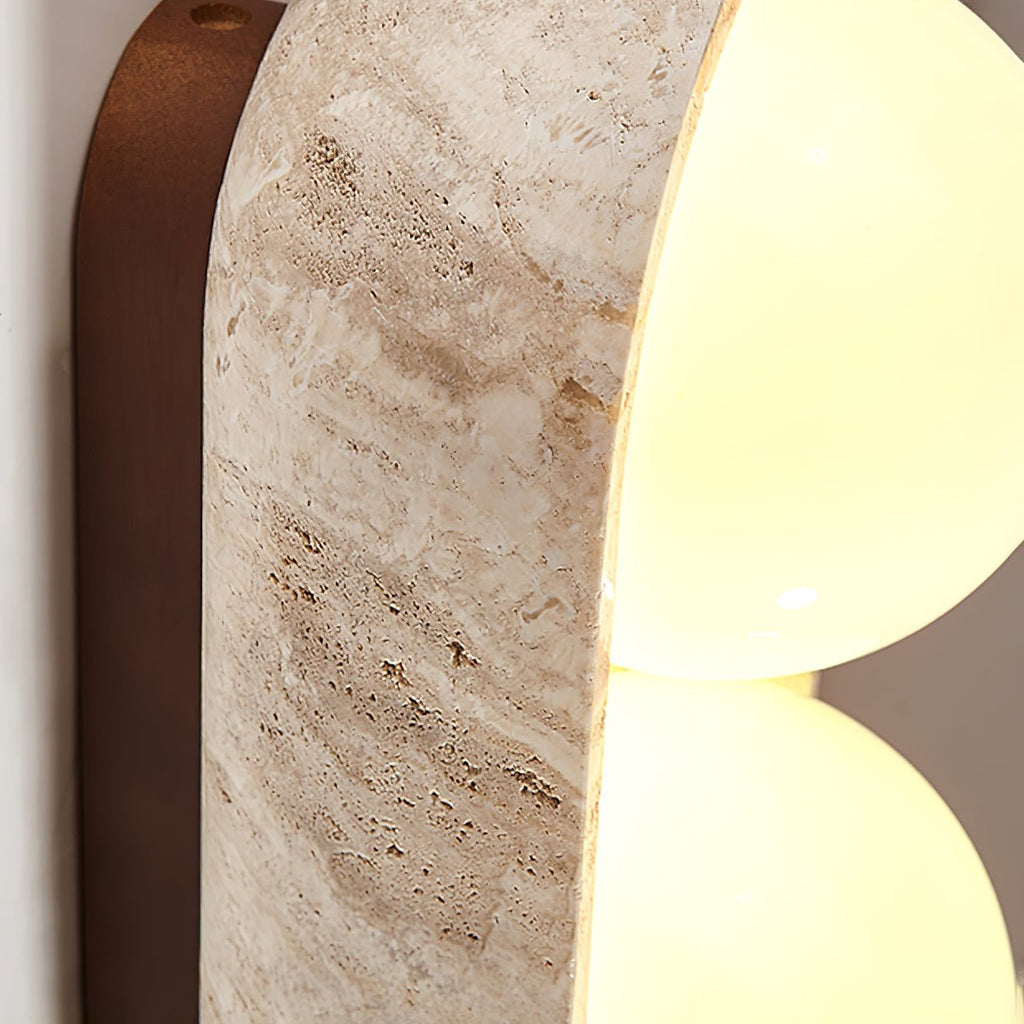 Trio Applique Murale Globe en Travertin - Neutralighting
