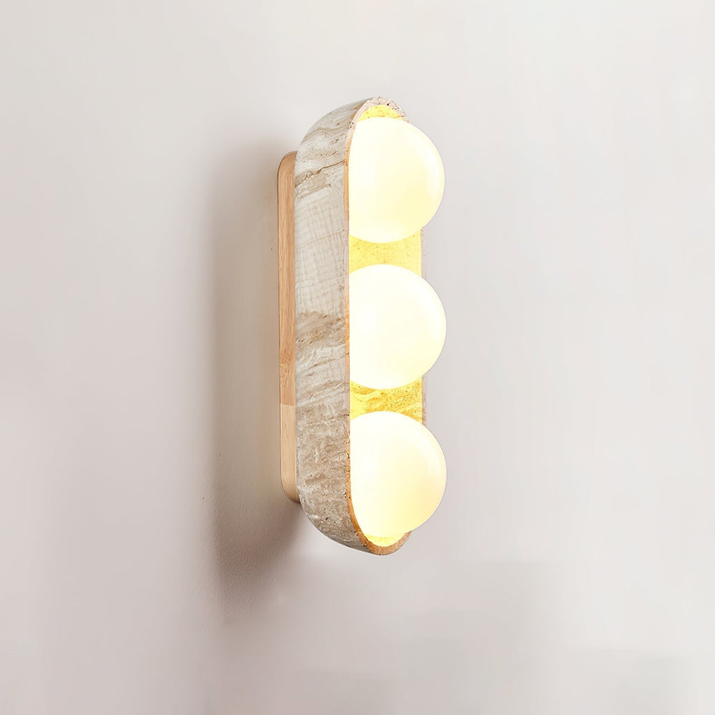 Trio Applique Murale Globe en Travertin - Neutralighting