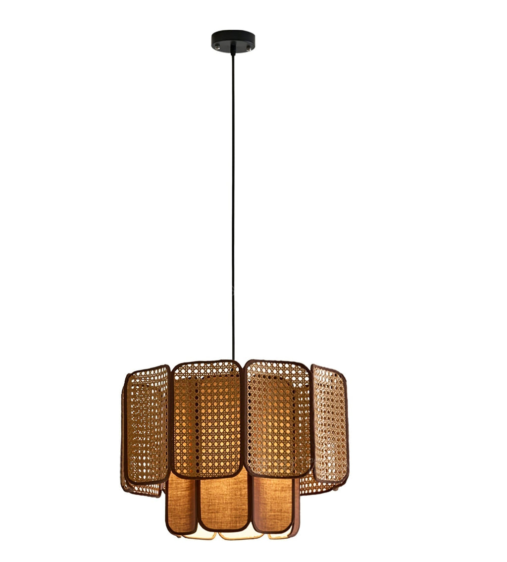 Cane Lampe Suspendue Vintage en Tissu - Neutralighting