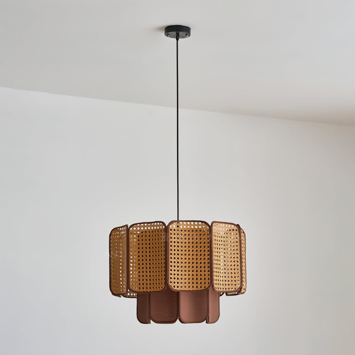 Cane Lampe Suspendue Vintage en Tissu - Neutralighting
