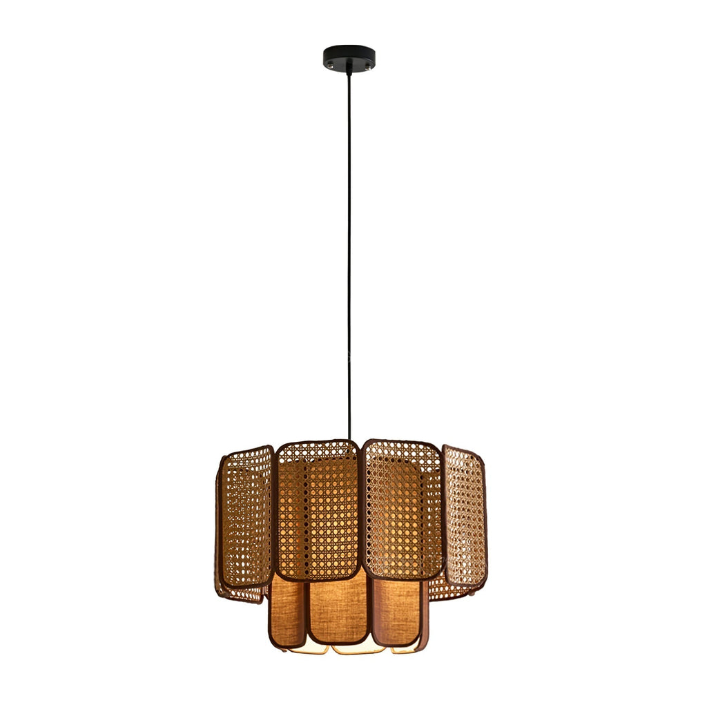 Cane Lampe Suspendue Vintage en Tissu - Neutralighting