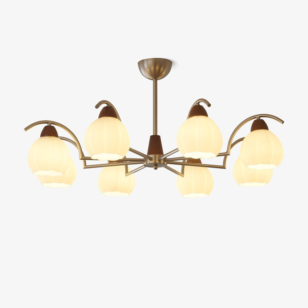 Ilaeiel Chandelier Bois Verre Élégance Traditionnelle Bloom - Neutralighting