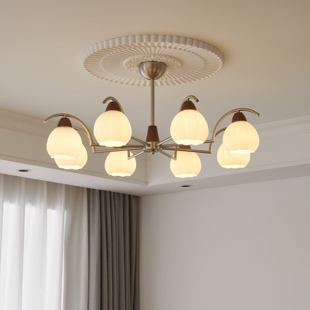 Ilaeiel Chandelier Bois Verre Élégance Traditionnelle Bloom - Neutralighting