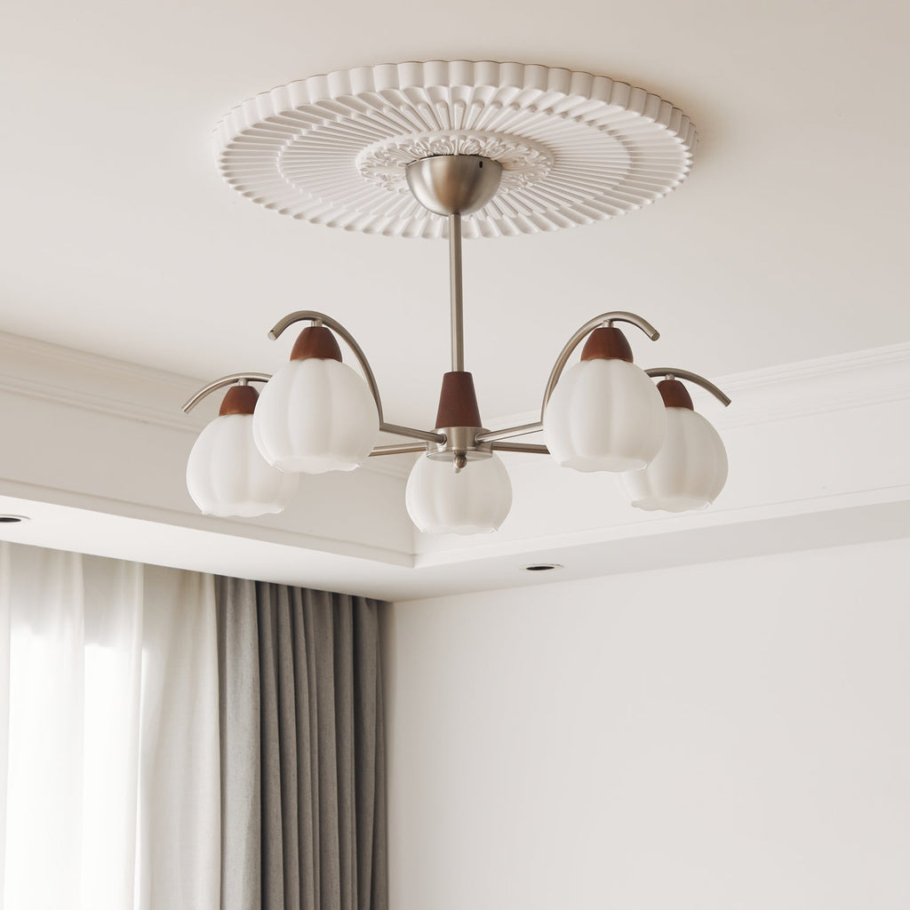 Ilaeiel Chandelier Bois Verre Élégance Traditionnelle Bloom - Neutralighting