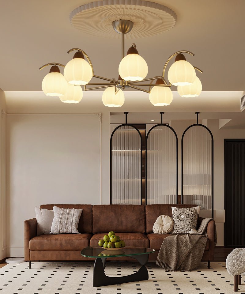 Ilaeiel Chandelier Bois Verre Élégance Traditionnelle Bloom - Neutralighting