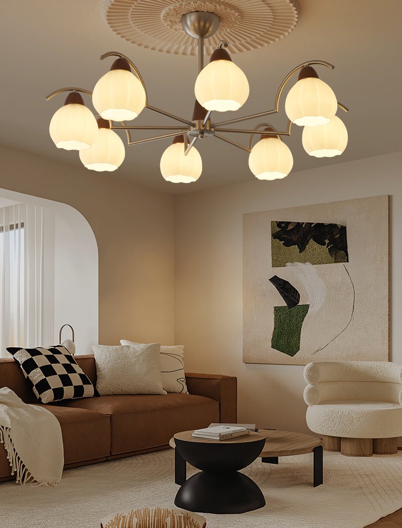Ilaeiel Chandelier Bois Verre Élégance Traditionnelle Bloom - Neutralighting
