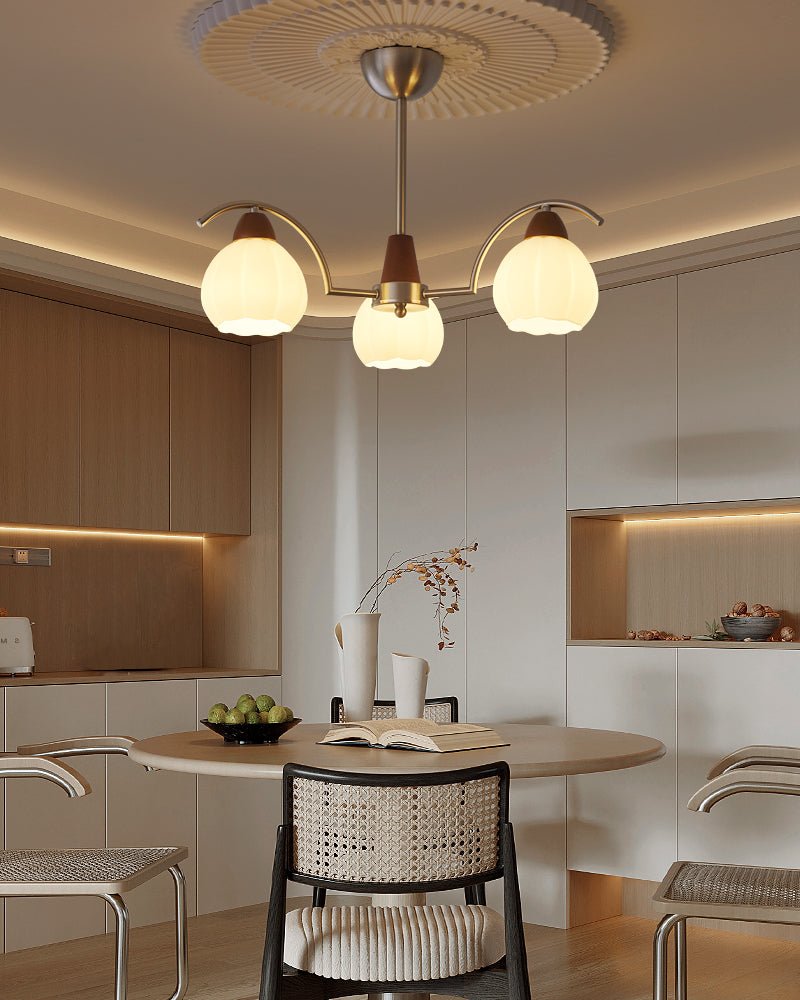 Ilaeiel Chandelier Bois Verre Élégance Traditionnelle Bloom - Neutralighting