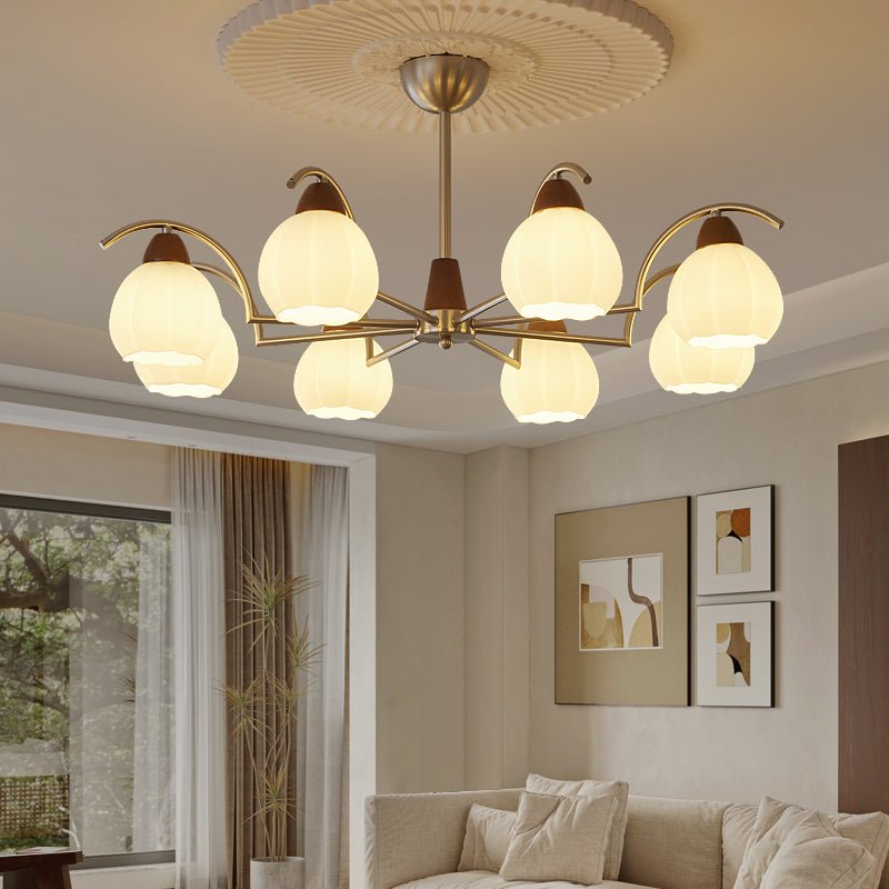 Ilaeiel Chandelier Bois Verre Élégance Traditionnelle Bloom - Neutralighting