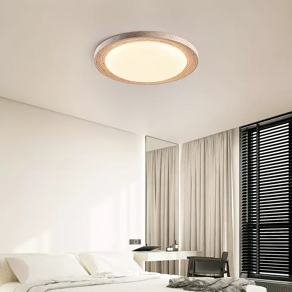 Olphaan Plafonnier en Travertin À Anneaux - Neutralighting