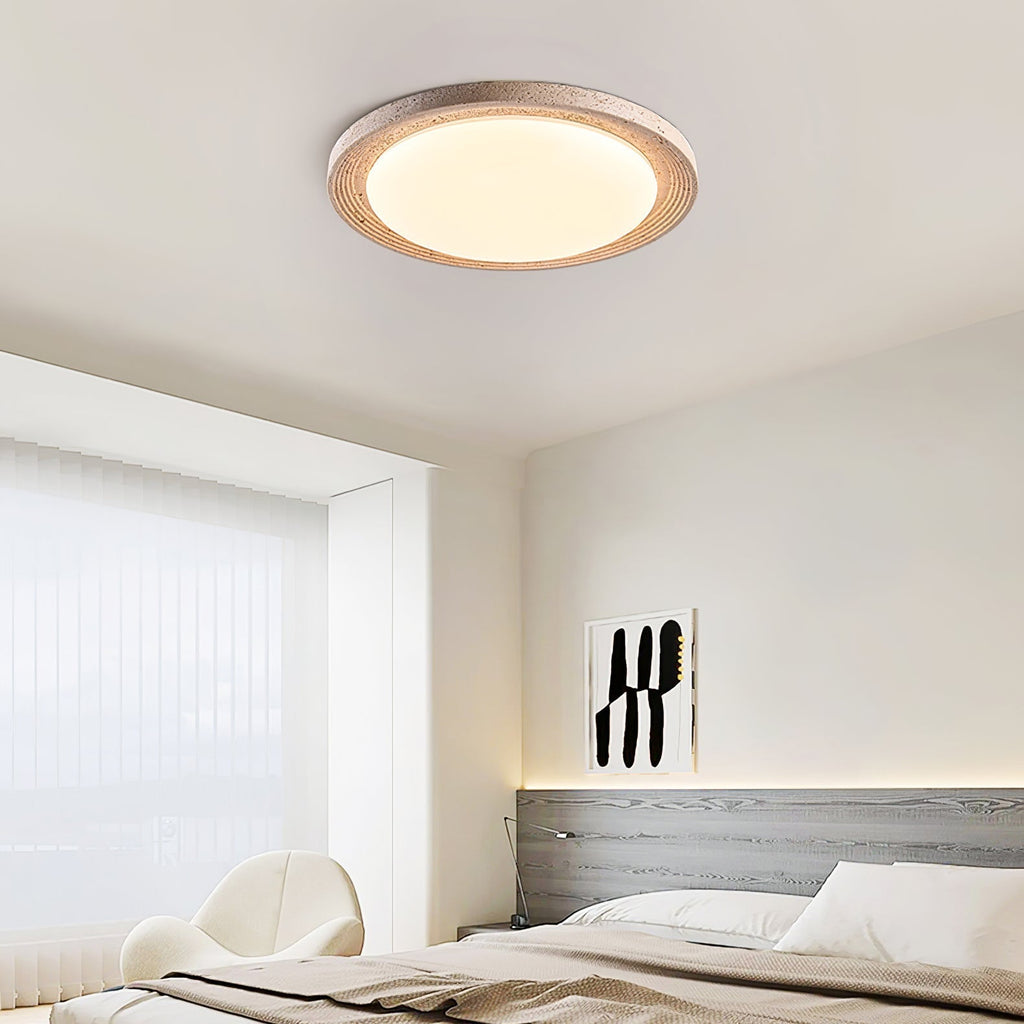 Olphaan Plafonnier en Travertin À Anneaux - Neutralighting