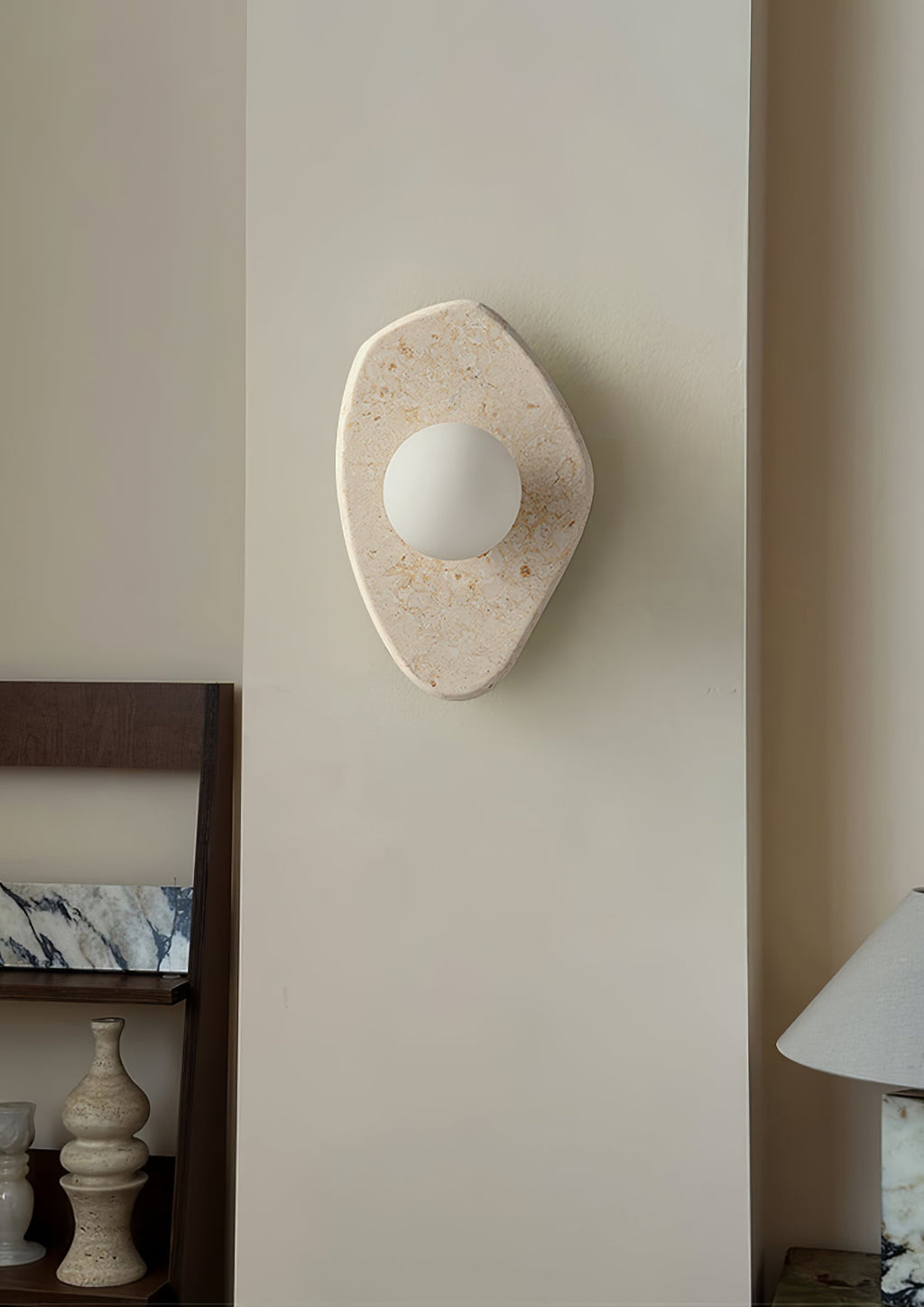 Pebble Applique Murale Rustique en Marbre - Neutralighting