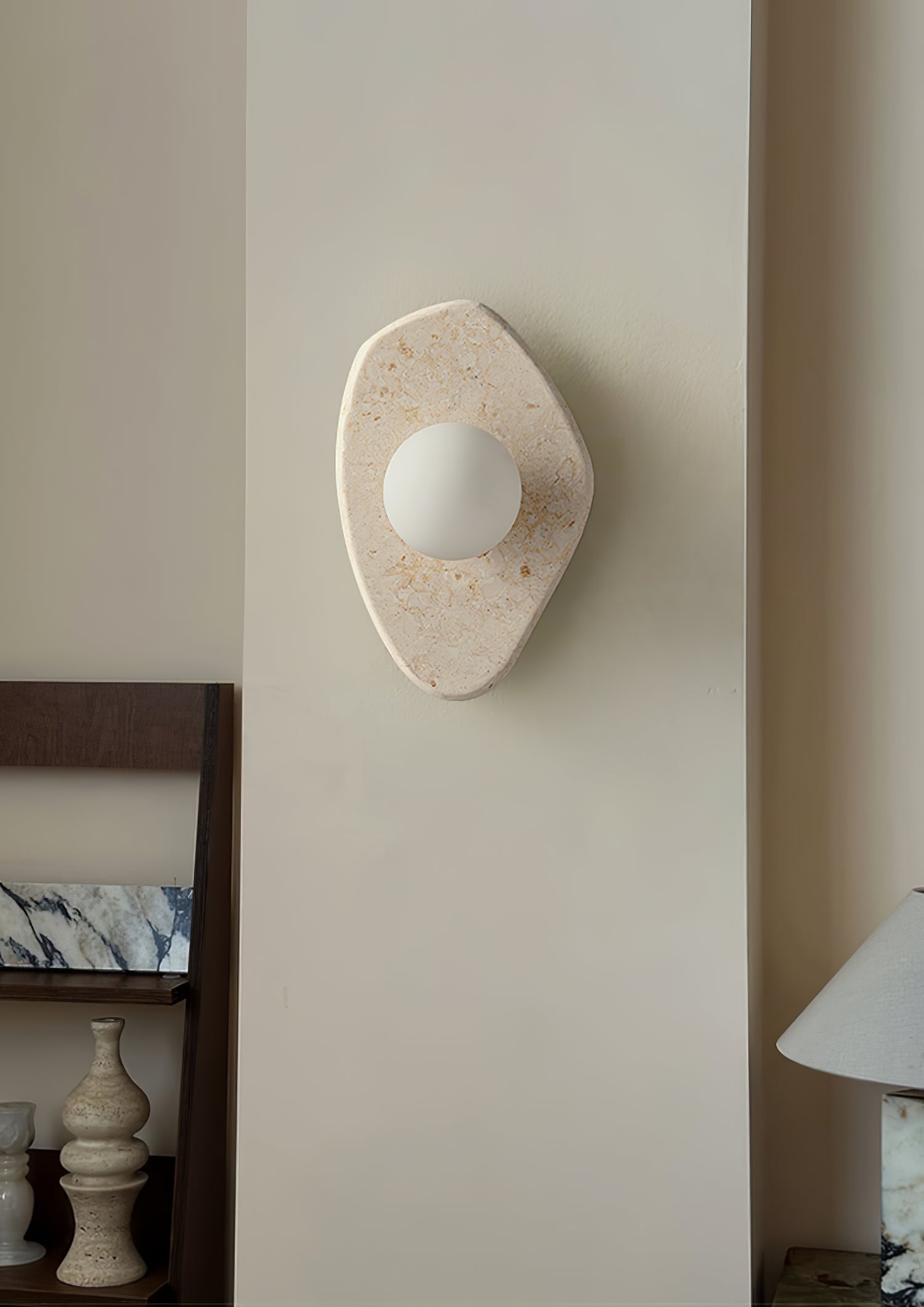 Pebble Applique Murale Rustique en Marbre - Neutralighting