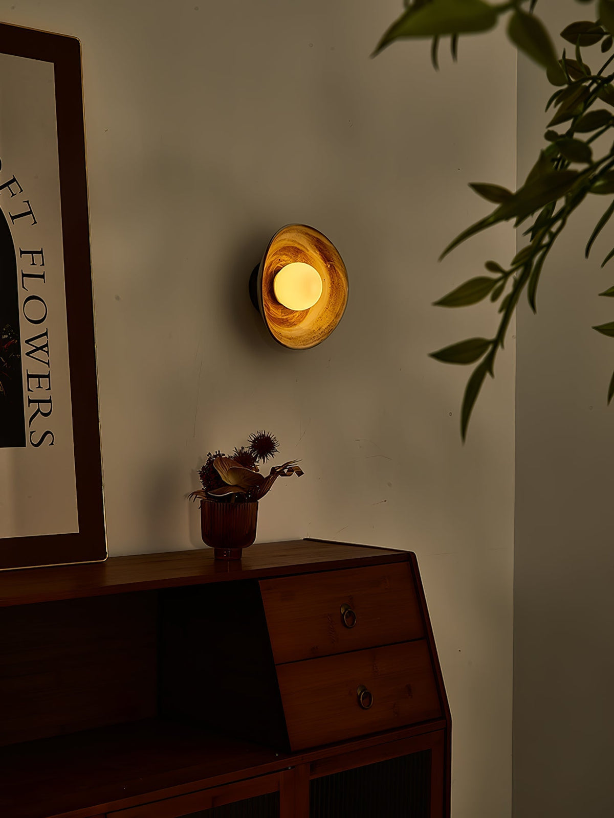 Solune Applique Murale Minimaliste en Verre et Bois - Neutralighting